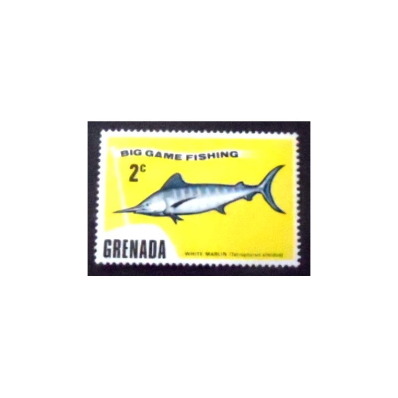 Imagem do selo postal de Granada de 1975 White Marlin anunciado