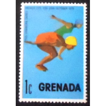 Imagem do selo postal de Granada de 1975 Swimming anunciado
