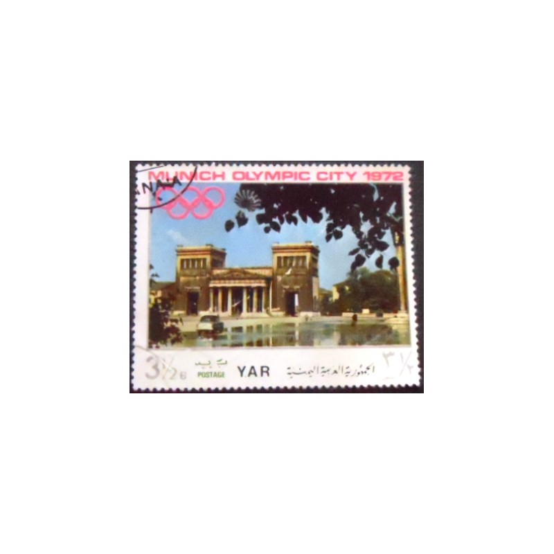 Imagem do selo postal da Rep. Árabe do Yemen de 1970 Propylaeum at Kingsplace anunciado