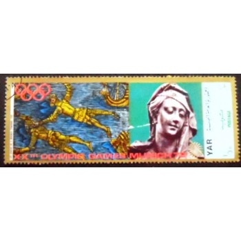 Imagem do selo postal da Rep. Árabe do Yemen de 1970 Savers by  Osmagnus Towards 1500 anunciado