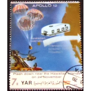 Imagemdo selo postal da Rep. Árabe do Yemen de 1970 Space 70 Apollo 12 anunciado