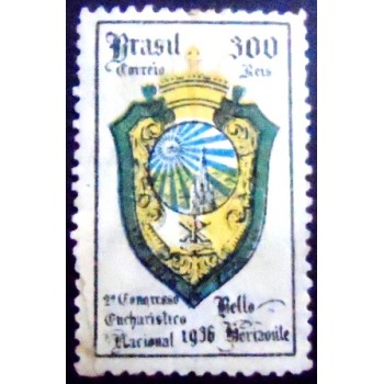 Selo postal do Brasil de 1936 Congresso Eucarístico U