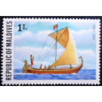 Imagem do selo postal das Maldivas de 1978 Mas Odi anunciado