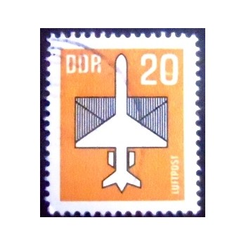 Imagem do selo postal da Alemanha de 1983 Aeroplane and Envelope 20 anunciado