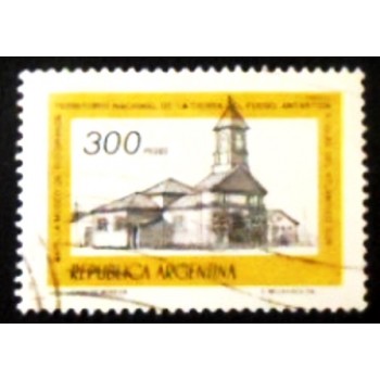 Imagem do selo postal da Argentina de 1978 Chapel of Rio Grande Museum U