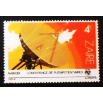 Imagem do selo postal do Zaire de 1983 Nairobi ITU Conference anunciado