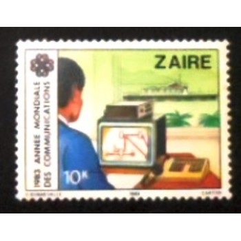 Imagem do selo postal do Zaire de 1984 Naval Navigation M anunciado