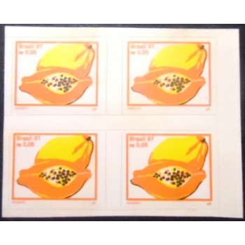 Imagem da quadra de selos postais do Brasil de 1999 Mamão Micro M anunciada