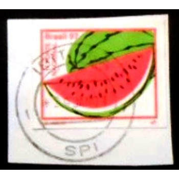 Imagem do selo postal do Brasil de 1999 Melancia Ibitinga anunciado