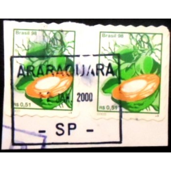 Imagem do par de selos postais do Brasil de 1998 Coco anunciado