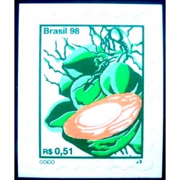 Imagem do selo postal do Brasil de 1998 Coco M anunciado