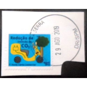 Imagem do selo postal do Brasil de 2015 Redução CO2 Taboão anunciado