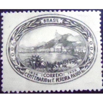 Selo postal do Brasil de 1937 Francisco Pereira Passos N preto