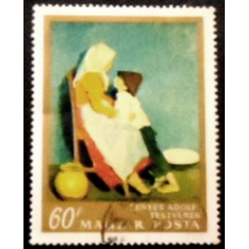 Imagem do selo postal da Hungria de 1967 Brother and Sister anunciado