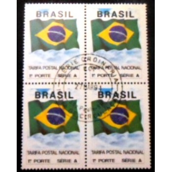 Imagem da quadra de selos postais do Brasil de 1991 Bandeira Nacional 1 anunciada