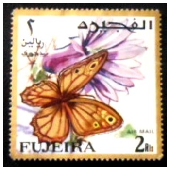 Imagem do selo postal de Fujeira de 1967 Nymphalid Butterfly N anunciado