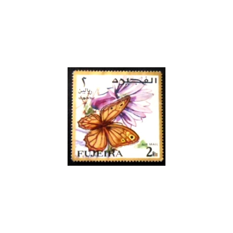 Imagem do selo postal de Fujeira de 1967 Nymphalid Butterfly N anunciado