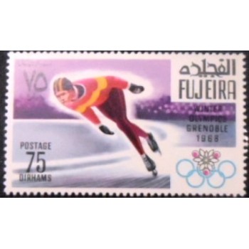 SImagem do selo postal de Fujeira de 1968 Women's figure Skating M anunciado