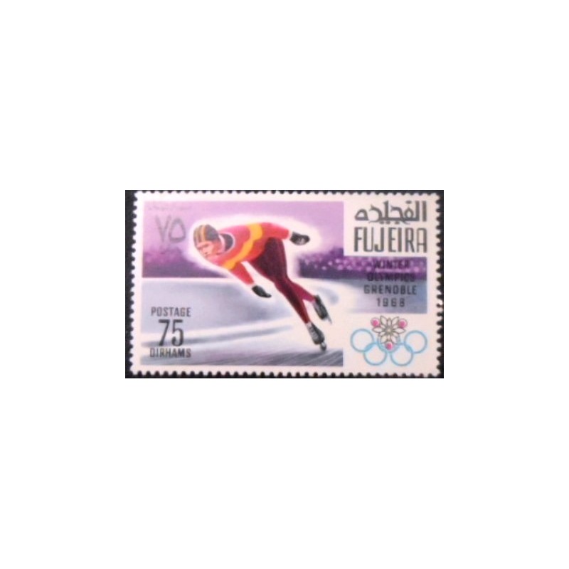 SImagem do selo postal de Fujeira de 1968 Women's figure Skating M anunciado