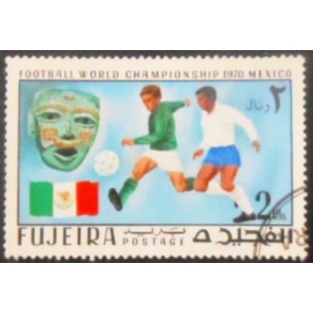 Imagem do selo postal de Fujeira de 1970 Flag of Mexico U anunciado