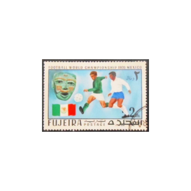 Imagem do selo postal de Fujeira de 1970 Flag of Mexico U anunciado