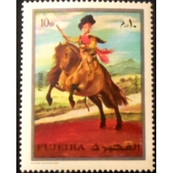 Imagem do selo postal de Fujeira de 1970 Prince Balthasar Carlos on horseback anunciado