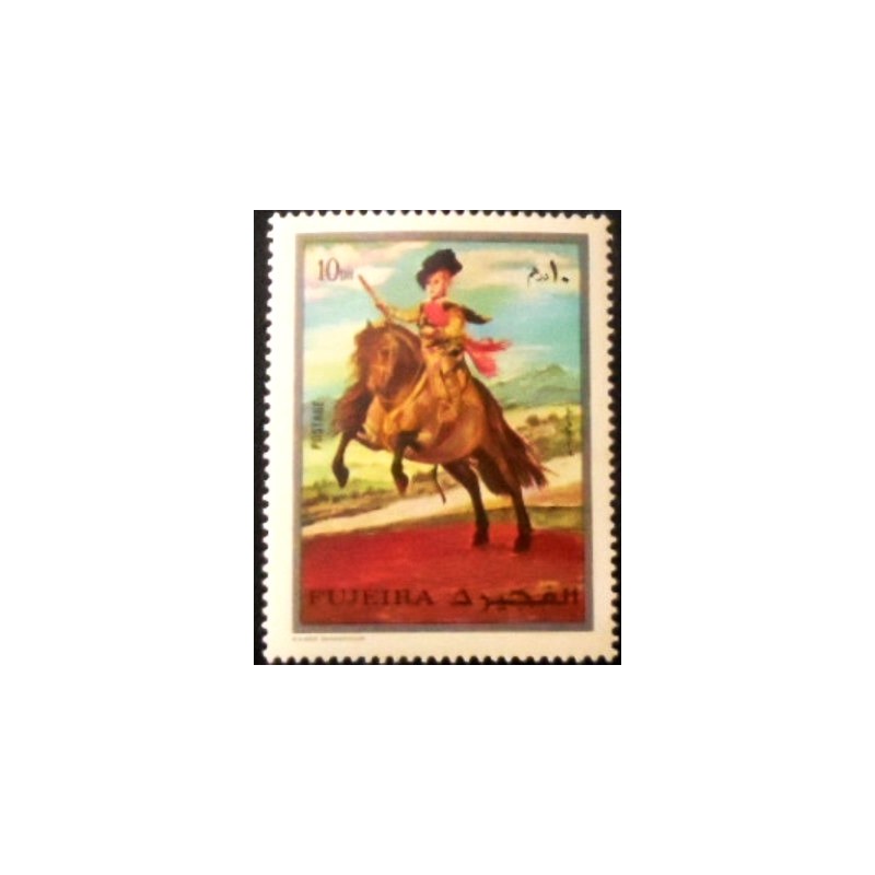 Imagem do selo postal de Fujeira de 1970 Prince Balthasar Carlos on horseback anunciado