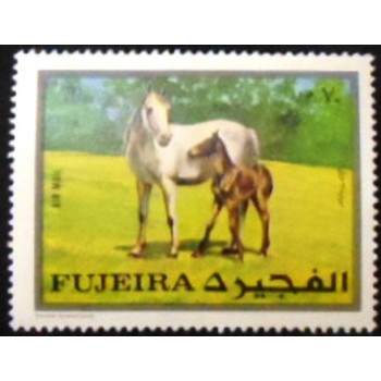 SImagem do slo postal de Fujeira de 1970 Mare and Foal anunciado