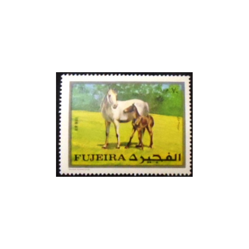 SImagem do slo postal de Fujeira de 1970 Mare and Foal anunciado