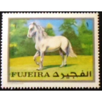 Imagem do selo postal de Fujeira de 1970 Stallion anunciado