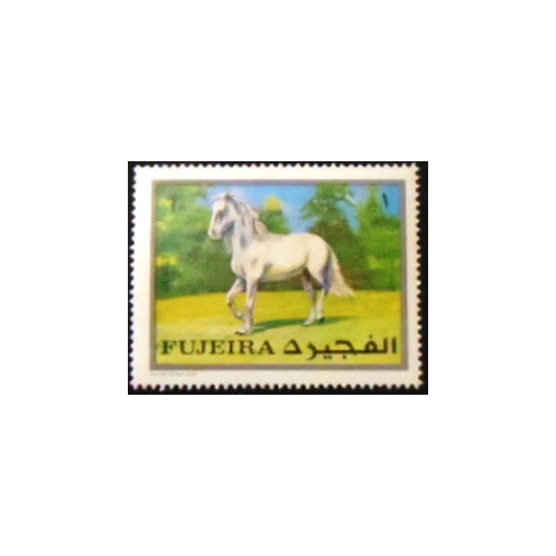Imagem do selo postal de Fujeira de 1970 Stallion anunciado