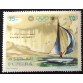 Imagem do selo postal de Fujeira de 1971 Sailing anunciado