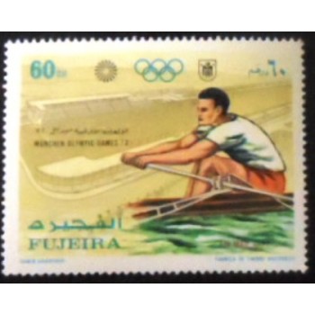 Imagem do selo postal de Fujeira de 1971 Sailing anunciado