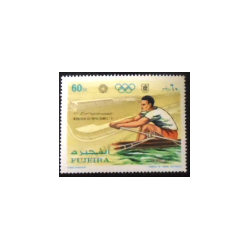 Imagem do selo postal de Fujeira de 1971 Sailing anunciado