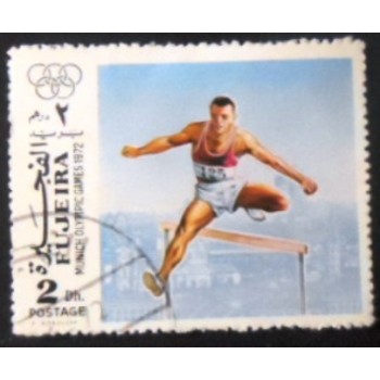 Imagem do selo postal de Fujeira de 1972 Hurdling anunciado