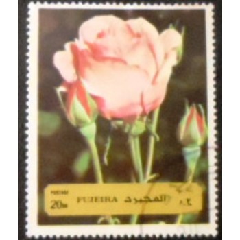 Imagem do selo postal de Fujeira de 1972 Rose anunciado