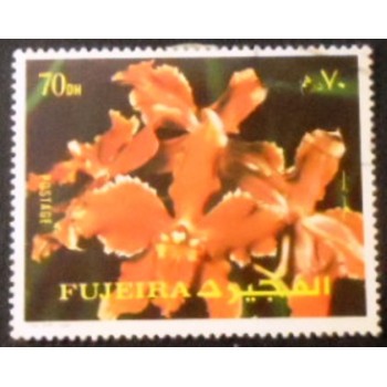 Imagem do selo postal de Fujeira de 1972 Flower anunciado