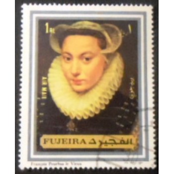 Imagem do selo postal de Fujeira de 1972 Portait of a woman anunciado