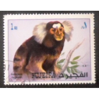 Imagem do selo postal de Fujeira de 1972 Common Marmoset anunciado
