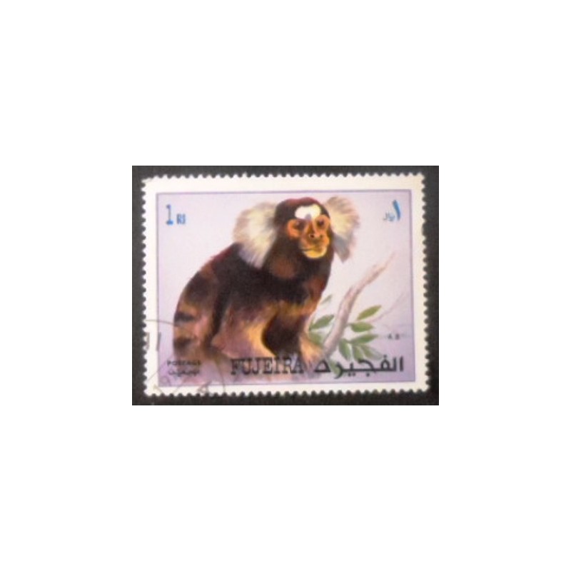 Imagem do selo postal de Fujeira de 1972 Common Marmoset anunciado