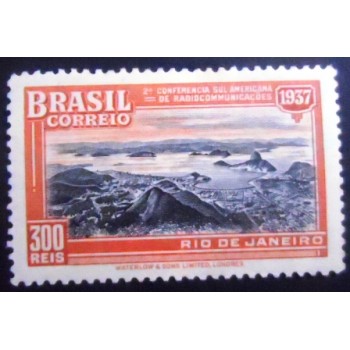 Selo postal do Brasil de 1937 Radiocomunicalção