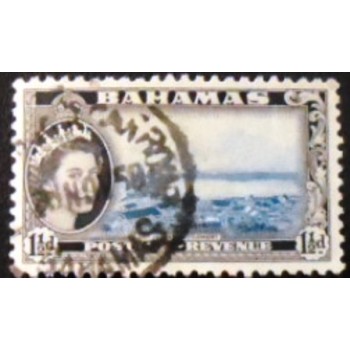 Imagem do selo postal das Bahamas de 1954 Colony / Hatchet Bay 1½ anunciado