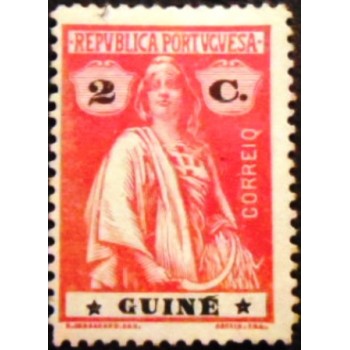 Imagem do selo postal da Guiné Portuguesa de 1919 Ceres 2 anunciado