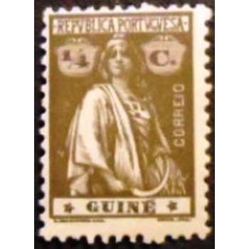 Imagem do selo postal da Guiné de 1921 Ceres ¼ M anunciado