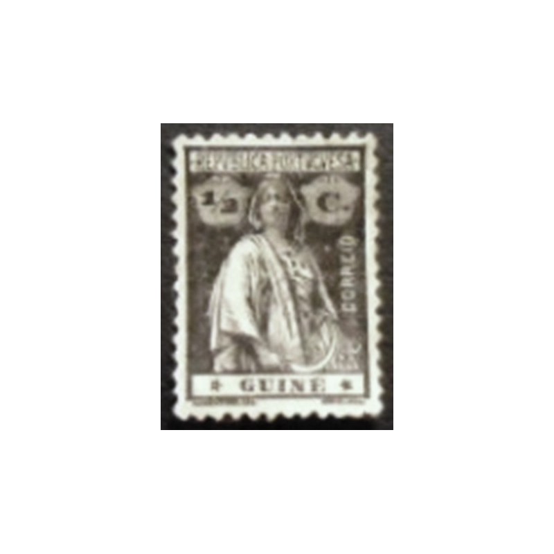 Imagem do selo postal da Guiné de 1921 Ceres ½ N anunciado