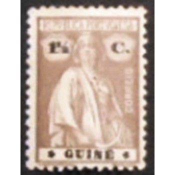 Imagem do selo postal da Guiné de 1921 Ceres 1½ N anunciado