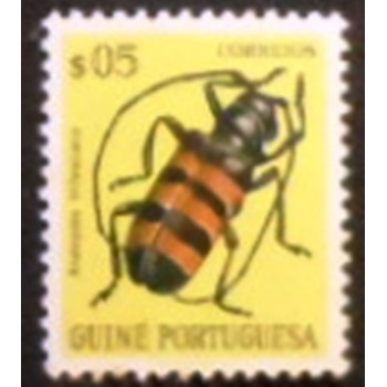 Imagem do selo postal da Guinea de 1953 Long-horned Borer Beetle M anunciado