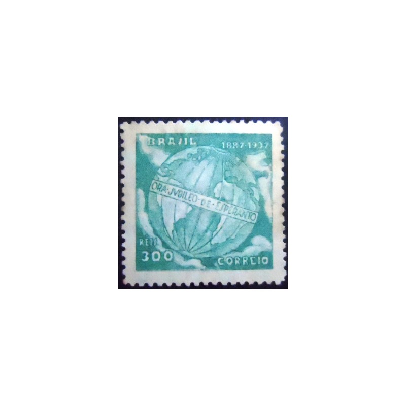 Selo postal de 1937 Cinquentenário do Esperanto N