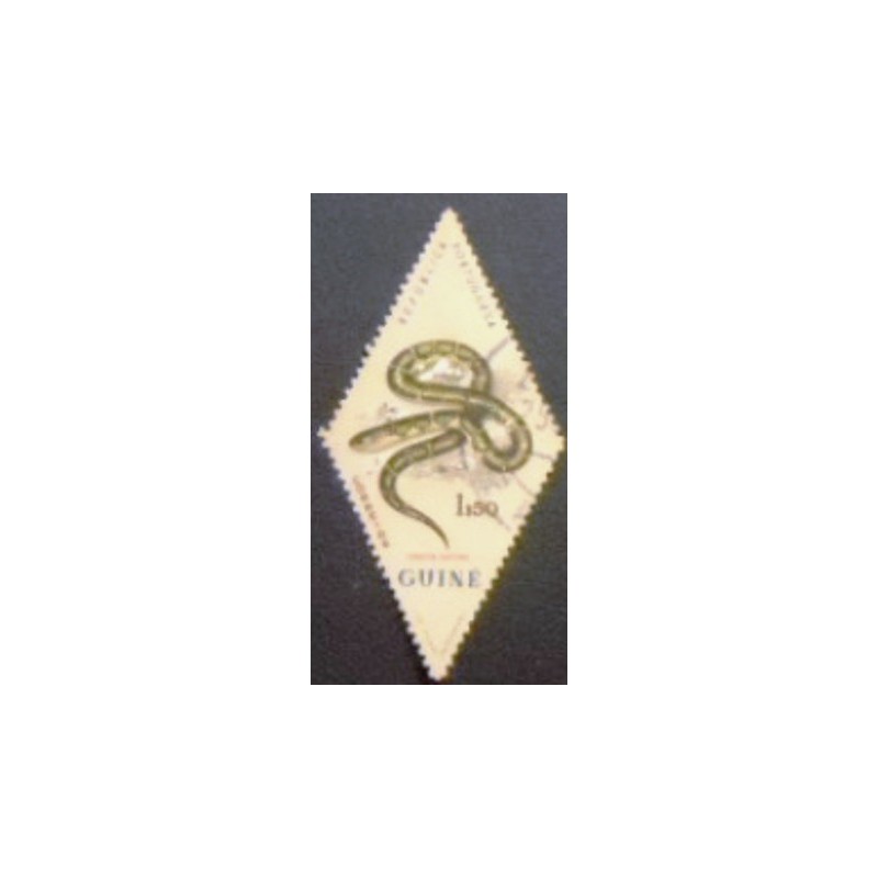 Imagem do selo postal da Guiné Portuguesa de 1963 Smith's African Water Snake anunciado