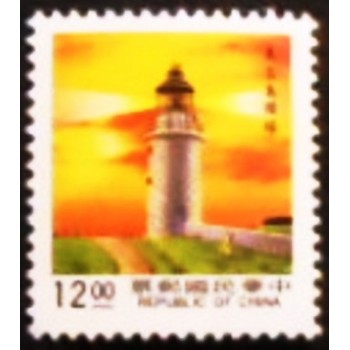 Imagem do selo postal de Taiwan de 1991 Tungchu Tao lighthous anunciado